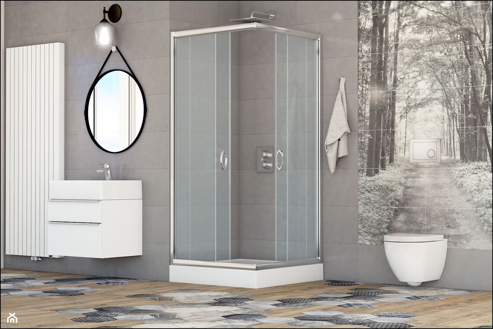 kabina prysznicowa kwadratowa - zdjęcie od Sea-Horse Łazienka w dobrym stylu - Homebook