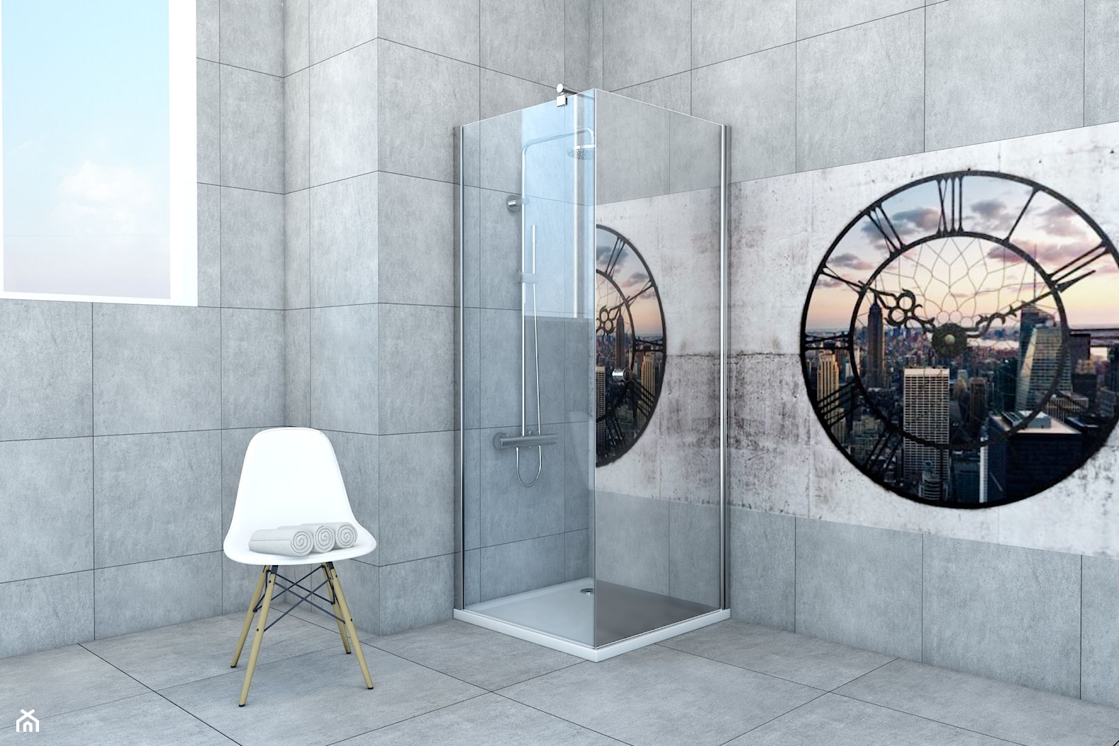 kabina prysznicowa jednodrzwiowa lustro - zdjęcie od Sea-Horse Łazienka w dobrym stylu - Homebook