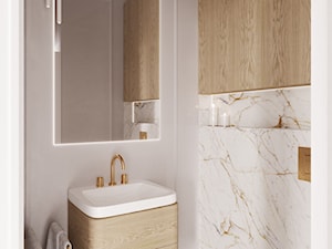 Jasna łazienka z marmurem - zdjęcie od Architektura & Wnętrza Patrycja Iwan