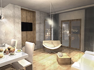 Apartament dla singla - Salon, styl nowoczesny - zdjęcie od studiokreatura