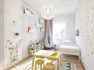 Mieszkanie 2+1 - Średni biały pokój dziecka dla dziecka dla chłopca dla dziewczynki, styl nowoczesny - zdjęcie od studiokreatura