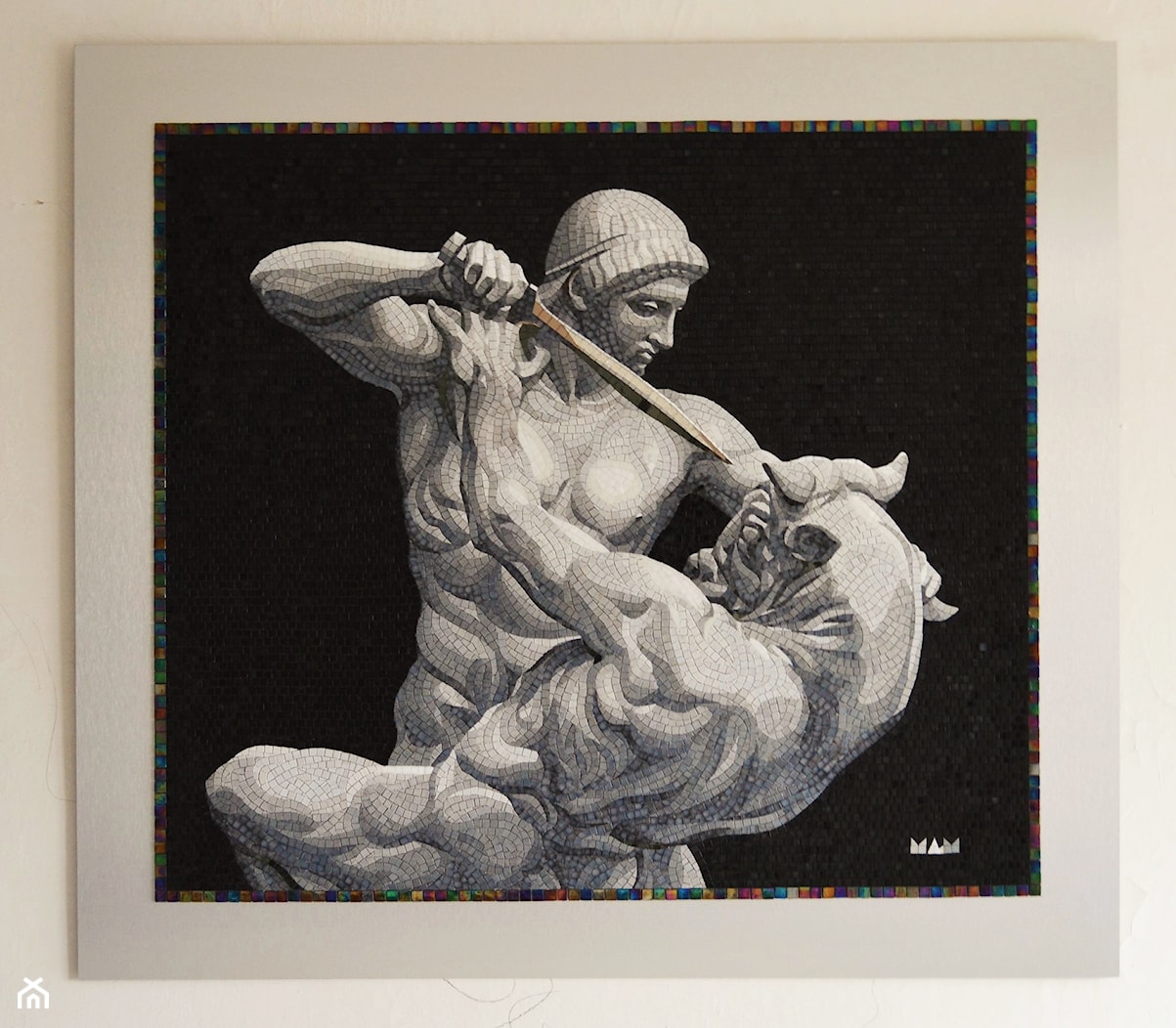 Minotaur i Tezeusz. - zdjęcie od Mosaico Arte e Mestieri - Pracownia mozaiki artystycznej - Homebook