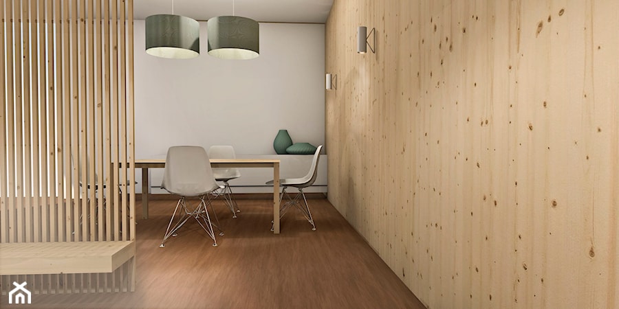 Salon - Duża beżowa biała jadalnia jako osobne pomieszczenie, styl skandynawski - zdjęcie od IDE studio