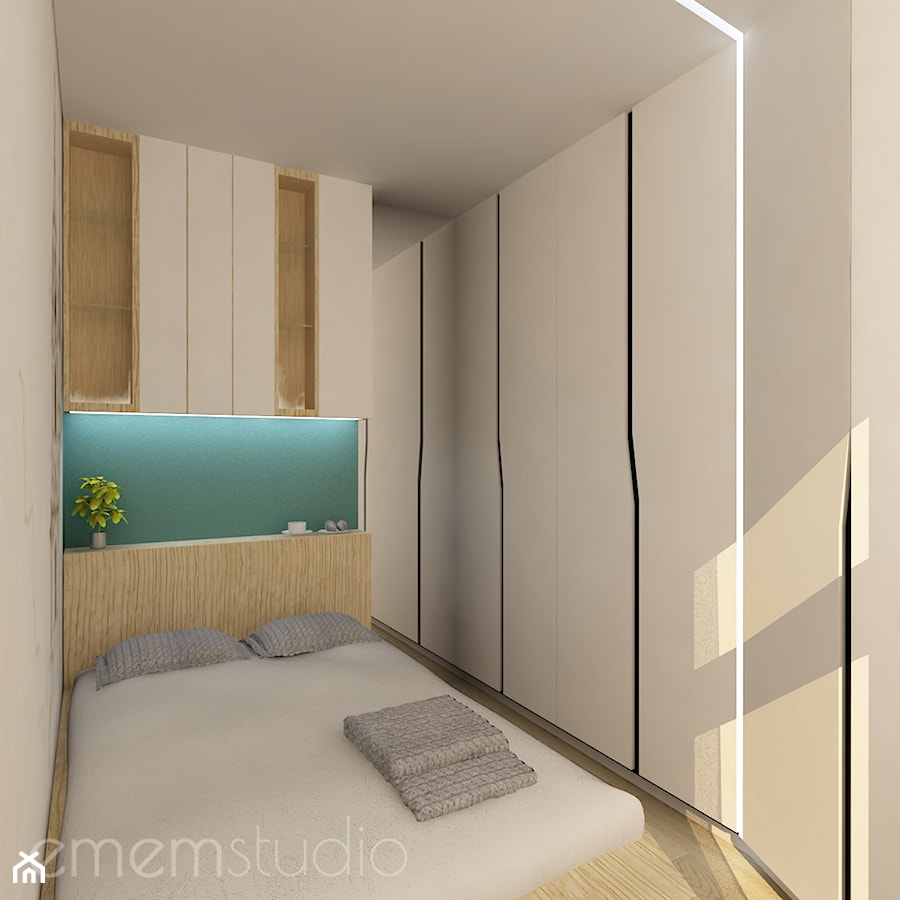Projekt wnętrz w Kamienicy (Jeżyce) - Sypialnia, styl nowoczesny - zdjęcie od emem Studio