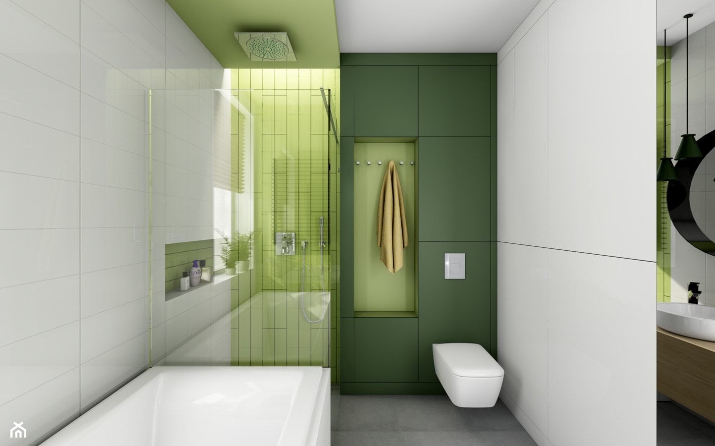 Projekt łazienki w kolorze pistacji - Łazienka, styl nowoczesny - zdjęcie od Offa Studio - Homebook