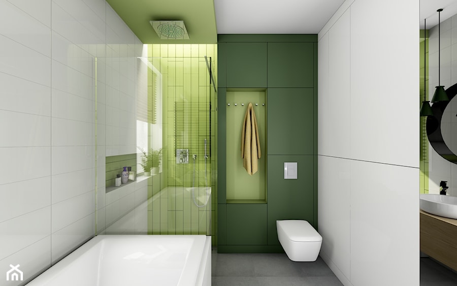 Projekt łazienki w kolorze pistacji - Łazienka, styl nowoczesny - zdjęcie od Offa Studio