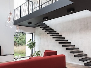 Projekt domu jednorodzinnego - Salon, styl nowoczesny - zdjęcie od Offa Studio