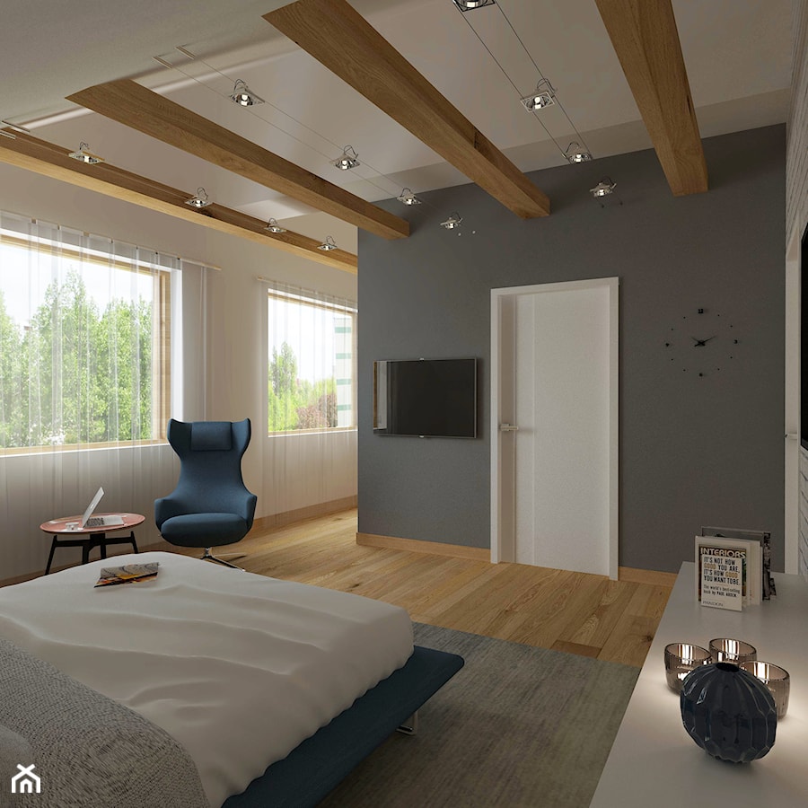 Dom w Olkuszu - Sypialnia, styl nowoczesny - zdjęcie od Bright Studio