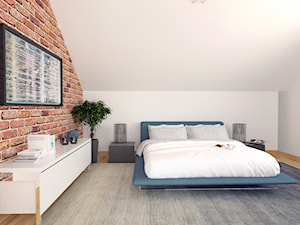 Dom w Olkuszu - Średnia biała sypialnia, styl nowoczesny - zdjęcie od Bright Studio