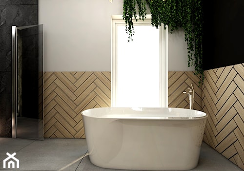 IM_01 - Średnia łazienka z oknem, styl nowoczesny - zdjęcie od InSign Aranżacje