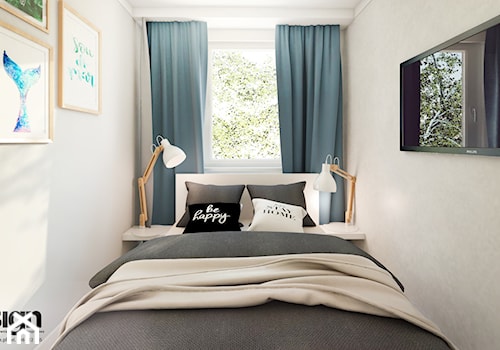RuSL_03 - Mała biała sypialnia, styl skandynawski - zdjęcie od InSign Aranżacje