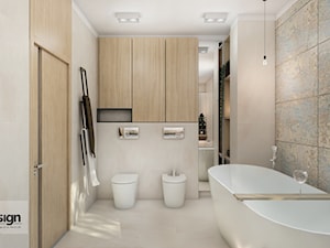 Cz_02 - Średnia z lustrem łazienka z oknem, styl nowoczesny - zdjęcie od InSign Aranżacje