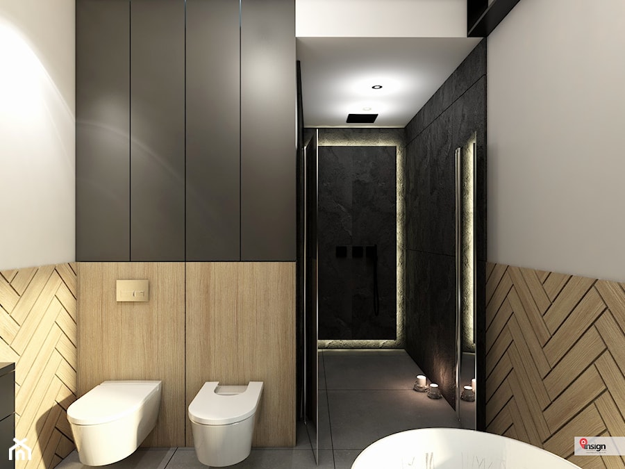 IM_01 - Mała bez okna z punktowym oświetleniem łazienka, styl nowoczesny - zdjęcie od InSign Aranżacje