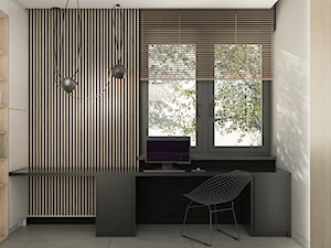 WAR_01 - Małe z zabudowanym biurkiem białe czarne biuro, styl nowoczesny - zdjęcie od InSign Aranżacje