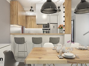 Cz_01 - Średnia otwarta kuchnia, styl skandynawski - zdjęcie od InSign Aranżacje