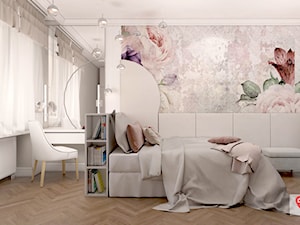 GLI_02 - Średnia biała sypialnia, styl glamour - zdjęcie od InSign Aranżacje