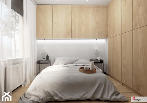 KAT_06 - Mała czarna szara sypialnia, styl nowoczesny - zdjęcie od InSign Aranżacje