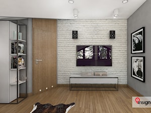 Rzg_01 - Mały biały szary salon, styl industrialny - zdjęcie od InSign Aranżacje