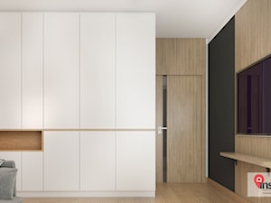 Cz_02 - Średnia biała szara sypialnia, styl nowoczesny - zdjęcie od InSign Aranżacje