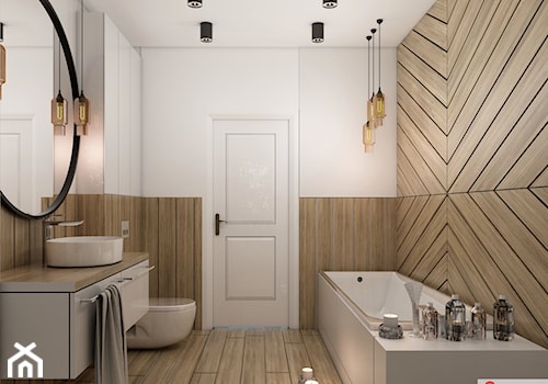 Wy_01 - Duża z punktowym oświetleniem łazienka, styl industrialny - zdjęcie od InSign Aranżacje