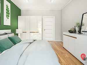 Ryb_01 - Średnia szara zielona sypialnia, styl nowoczesny - zdjęcie od InSign Aranżacje