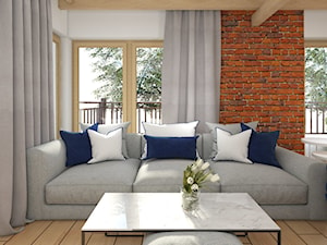 Wy_01 - Średni biały salon z tarasem / balkonem, styl industrialny - zdjęcie od InSign Aranżacje