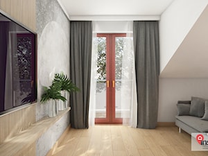 Cz_02 - Średnia biała sypialnia z balkonem / tarasem, styl nowoczesny - zdjęcie od InSign Aranżacje