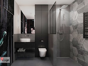 KAT_04 - Średnia na poddaszu bez okna z lustrem łazienka, styl nowoczesny - zdjęcie od InSign Aranżacje