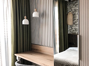 Apartament z widokiem na Odrę - Mała szara z biurkiem sypialnia, styl skandynawski - zdjęcie od Formea Studio
