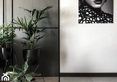 Nowoczesność w nieszablonowym wydaniu - Mały czarny szary salon, styl nowoczesny - zdjęcie od Formea Studio