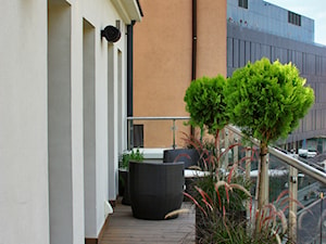 12. Apartament w centralnej Polsce -2012 - Średni z meblami ogrodowymi taras, styl nowoczesny - zdjęcie od Art Cinema