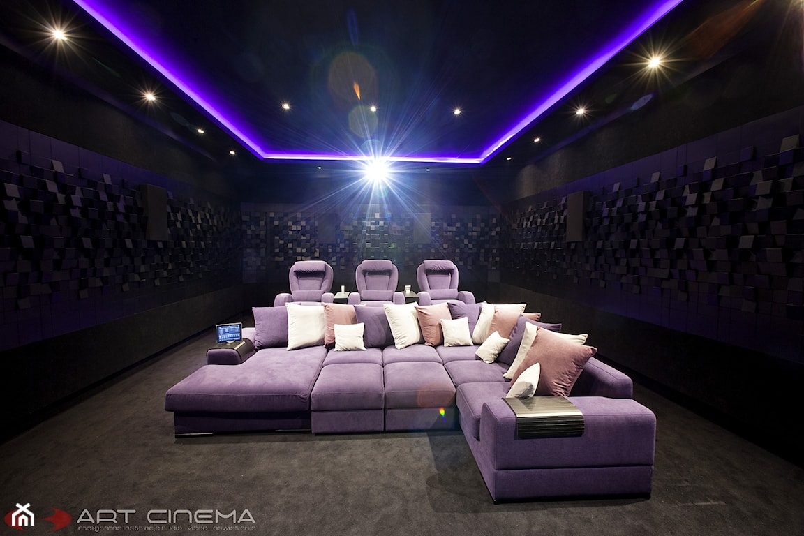 domowa sala kinowa, kino domowe, fotele kinowe, sufit podwieszany