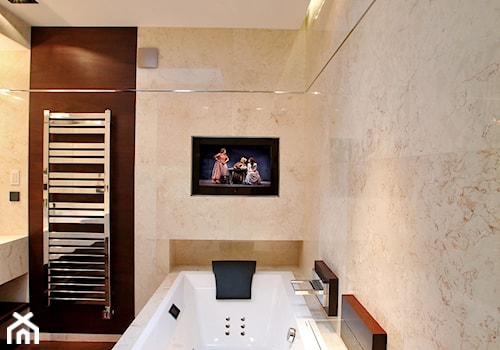 3. Apartament w południowej Polsce – 2013 - Mała bez okna jako pokój kąpielowy z punktowym oświetleniem łazienka, styl nowoczesny - zdjęcie od Art Cinema