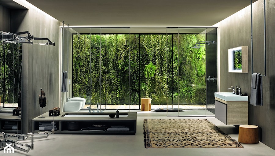 Geberit Citterio - Duża jako pokój kąpielowy z dwoma umywalkami łazienka z oknem, styl nowoczesny - zdjęcie od Geberit