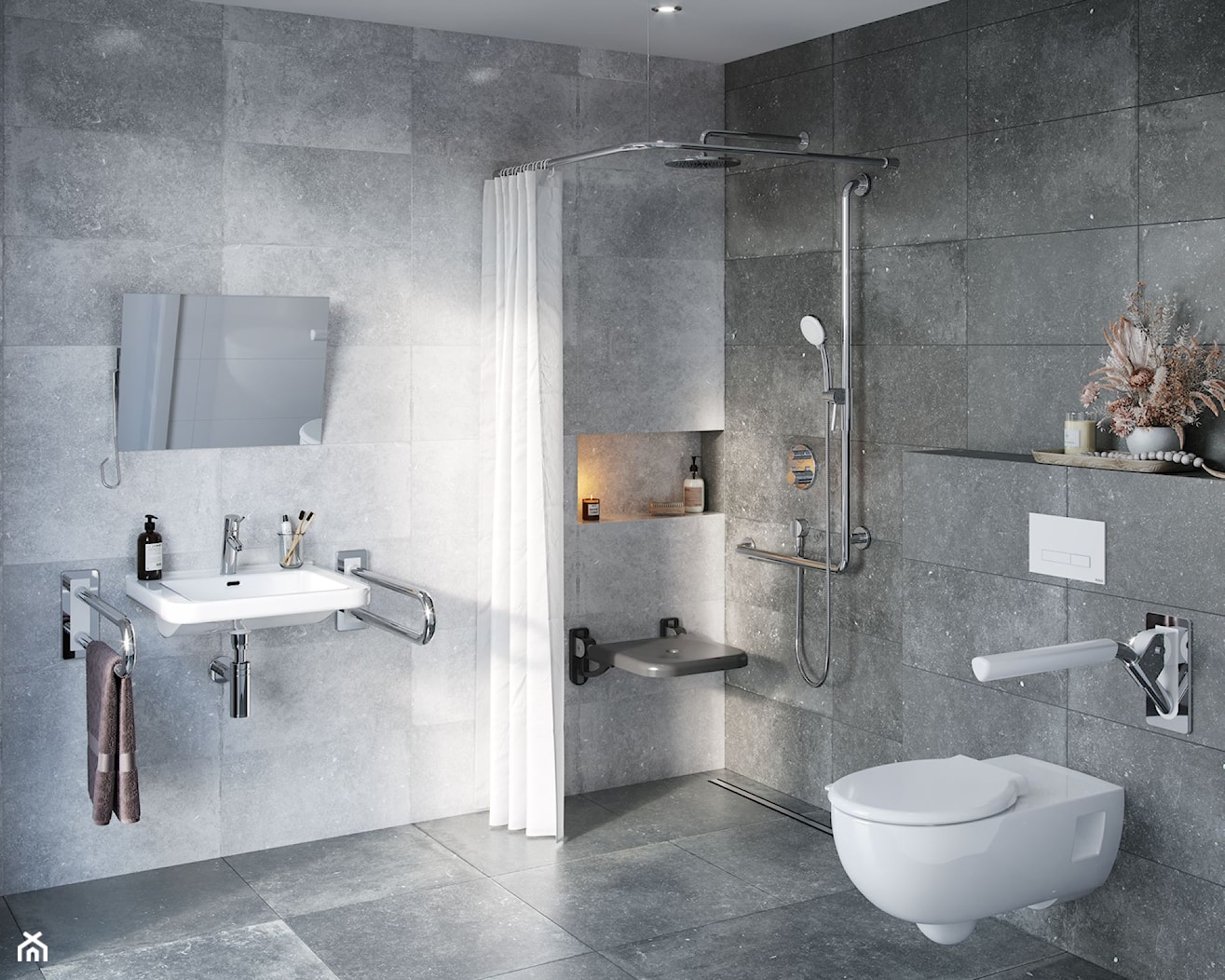 KOŁO Nova Pro - Średnia z punktowym oświetleniem łazienka, styl nowoczesny - zdjęcie od Geberit - Homebook