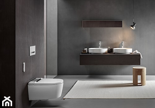 Geberit AquaClean Sela - Średnia duża z dwoma umywalkami łazienka, styl minimalistyczny - zdjęcie od Geberit