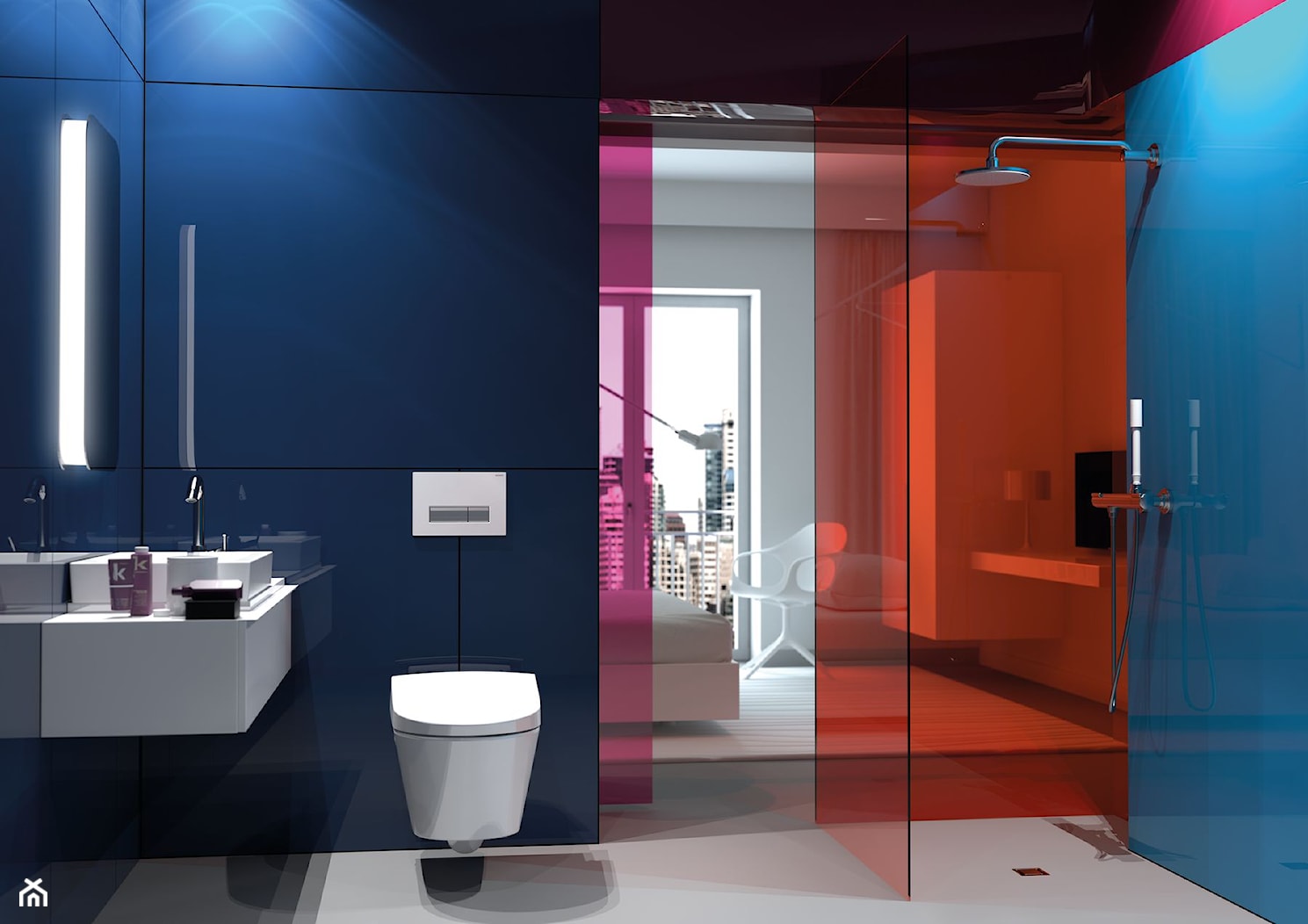 Geberit AquaClean Mera - Średnia z punktowym oświetleniem łazienka, styl nowoczesny - zdjęcie od Geberit - Homebook