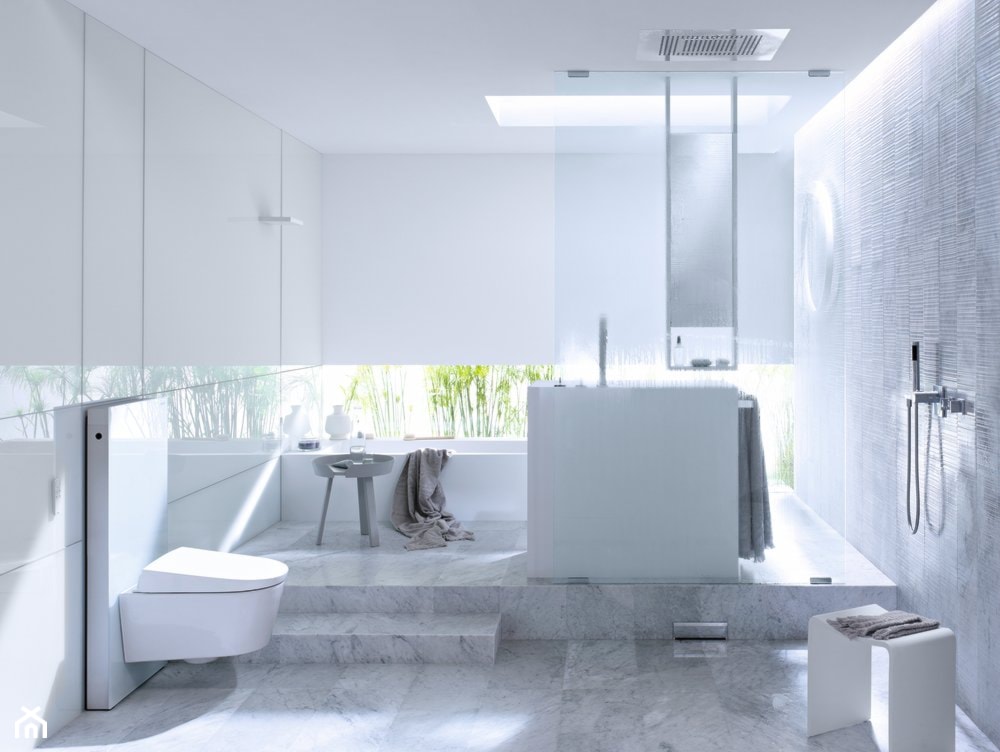 minimalistyczna łazienka, biało-szara łazienka