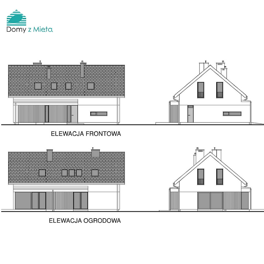 Dla Aktwnych 1 - elewacje - zdjęcie od Pracownia projektowa Domy z Miętą - Homebook