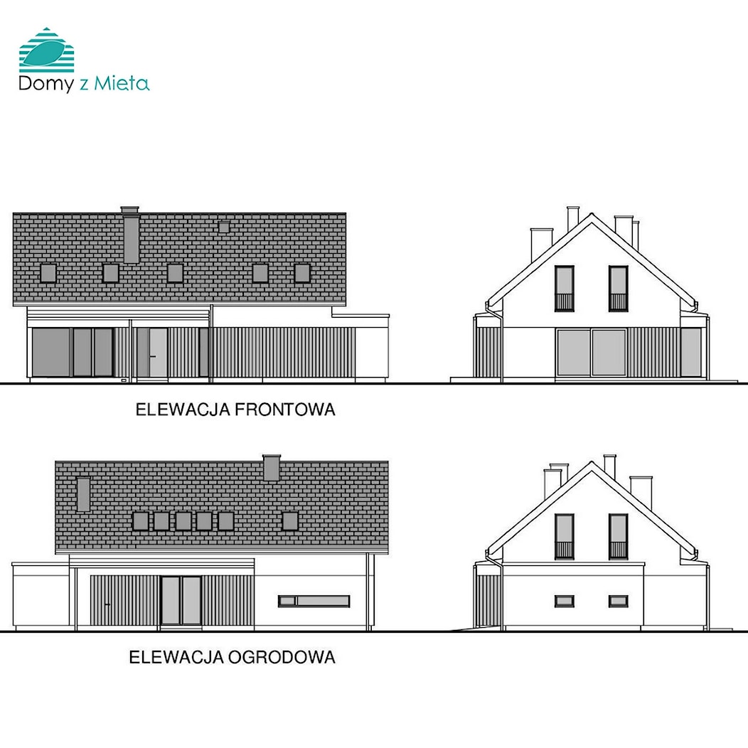 Dla Globtrotera 2 - elewacje - zdjęcie od Pracownia projektowa Domy z Miętą - Homebook