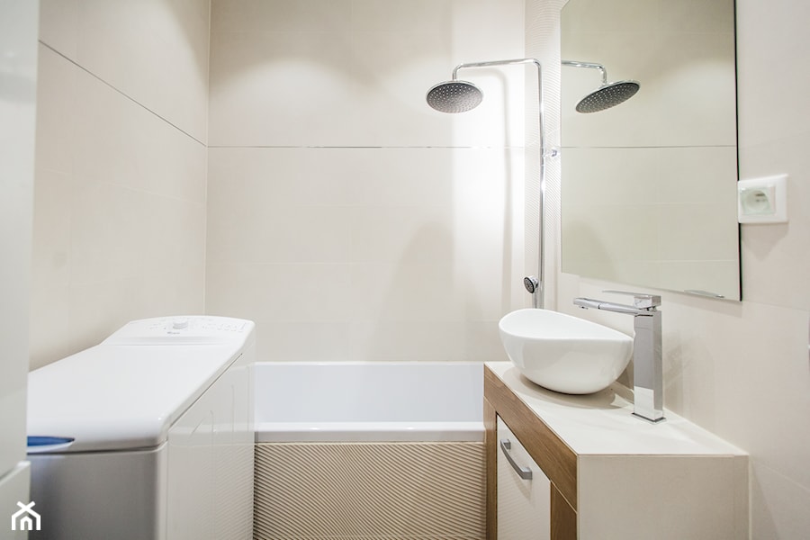 Łazienka Tychy - Mała bez okna z pralką / suszarką łazienka, styl nowoczesny - zdjęcie od EVOFINISH Mateusz Grobel
