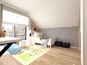 Pokój dziecięcy - Średni beżowy szary pokój dziecka dla dziecka dla dziewczynki, styl nowoczesny - zdjęcie od MOTIF