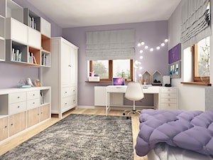 Średni biały szary pokój dziecka dla nastolatka dla dziewczynki, styl skandynawski - zdjęcie od MOTIF
