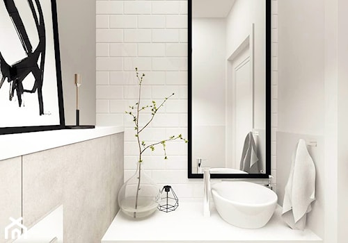 Tamka 29- I propozycja - Mała na poddaszu bez okna łazienka, styl skandynawski - zdjęcie od MOTIF