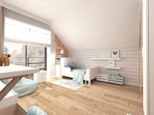 Pokój dziecięcy - Średni biały szary pokój dziecka dla dziecka dla dziewczynki, styl skandynawski - zdjęcie od MOTIF
