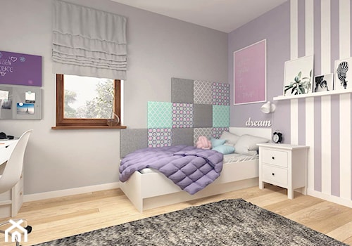 Średni biały szary niebieski pokój dziecka dla dziecka dla nastolatka dla dziewczynki, styl skandynawski - zdjęcie od MOTIF