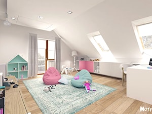 Duży biały pokój dziecka dla dziecka dla dziewczynki, styl skandynawski - zdjęcie od MOTIF