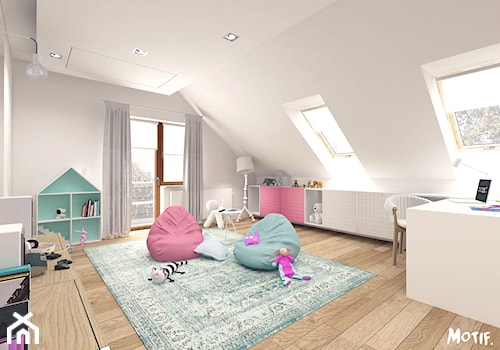 Duży biały pokój dziecka dla dziecka dla dziewczynki, styl skandynawski - zdjęcie od MOTIF