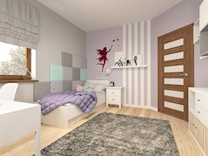 METAMORFOZA- POKÓJ DZIEWCZYNKI - Średni fioletowy szary pokój dziecka dla nastolatka dla dziewczynki, styl skandynawski - zdjęcie od MOTIF