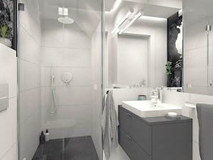 METAMORFOZA MAŁEJ ŁAZIENKI - Mała na poddaszu bez okna z lustrem łazienka, styl nowoczesny - zdjęcie od MOTIF